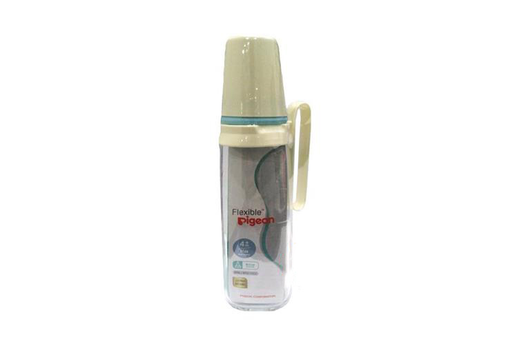 PIGEON FLEXIBLE BOTTLE WITH HAND PLUS 4 MONTH BLUE 240ML - Milano Pharmacy