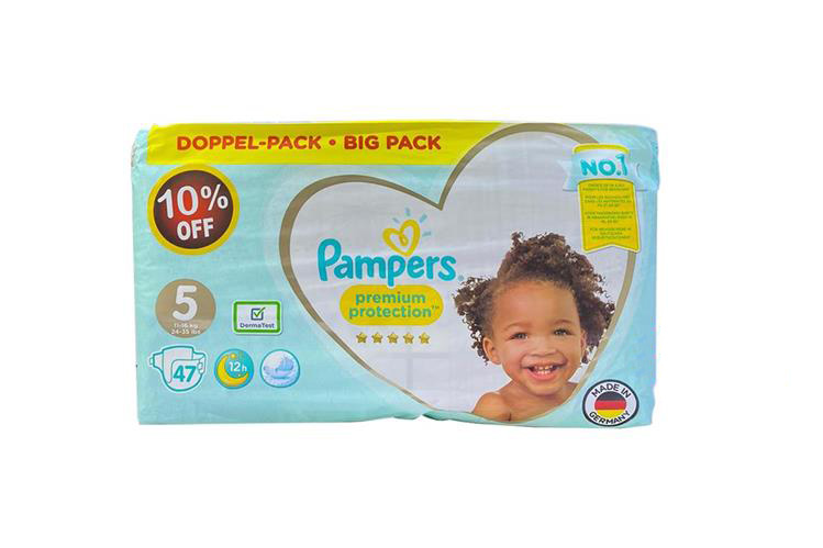 PAMPERS PREMIUM PROTECTION  NO 5 FROM  11 TO 16 KG 47 DIAPERS - Milano Pharmacy