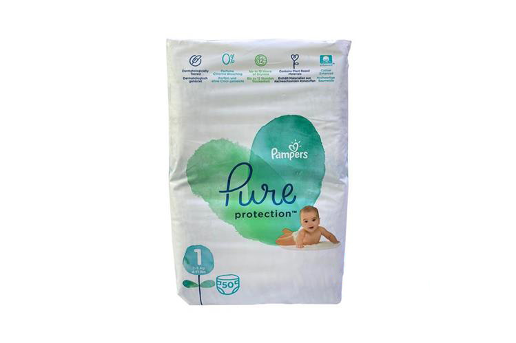 PAMPERS PURE PROTECTION 1 50 DIAPERS 2 TO 5 KG - Milano Pharmacy