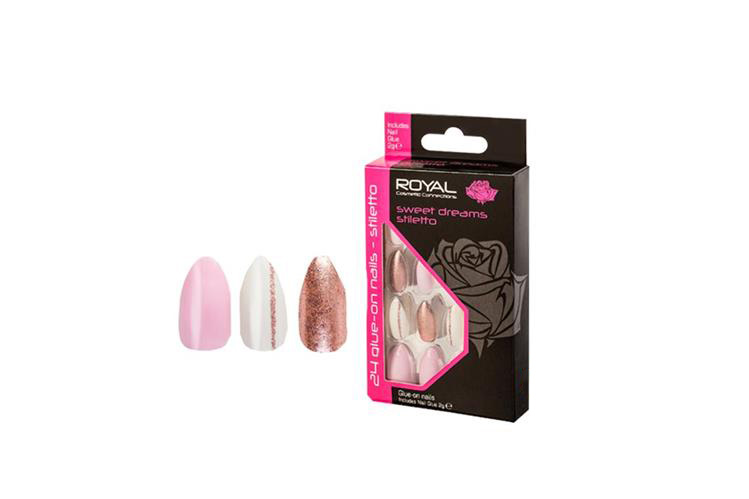 ROYAL 24 SWEET DREAMS STILETTO NAILS  PLUS GLUE - Milano Pharmacy