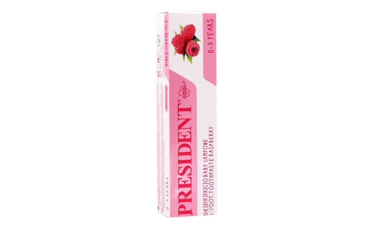 PRESIDENT BABY TOOTHPASTE RASPBERRY 0 TO 3 YEARS 30ML - Milano Pharmacy