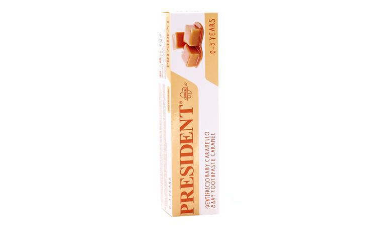 PRESIDENT BABY TOOTHPASTE CARAMEL 0 TO 3 YEARS 30 ML - Milano Pharmacy