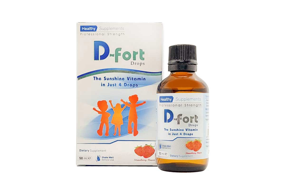 HEALTHY D FORT 400IU DROPS STRAWBERRY FLAVOR 50 ML - Milano Pharmacy