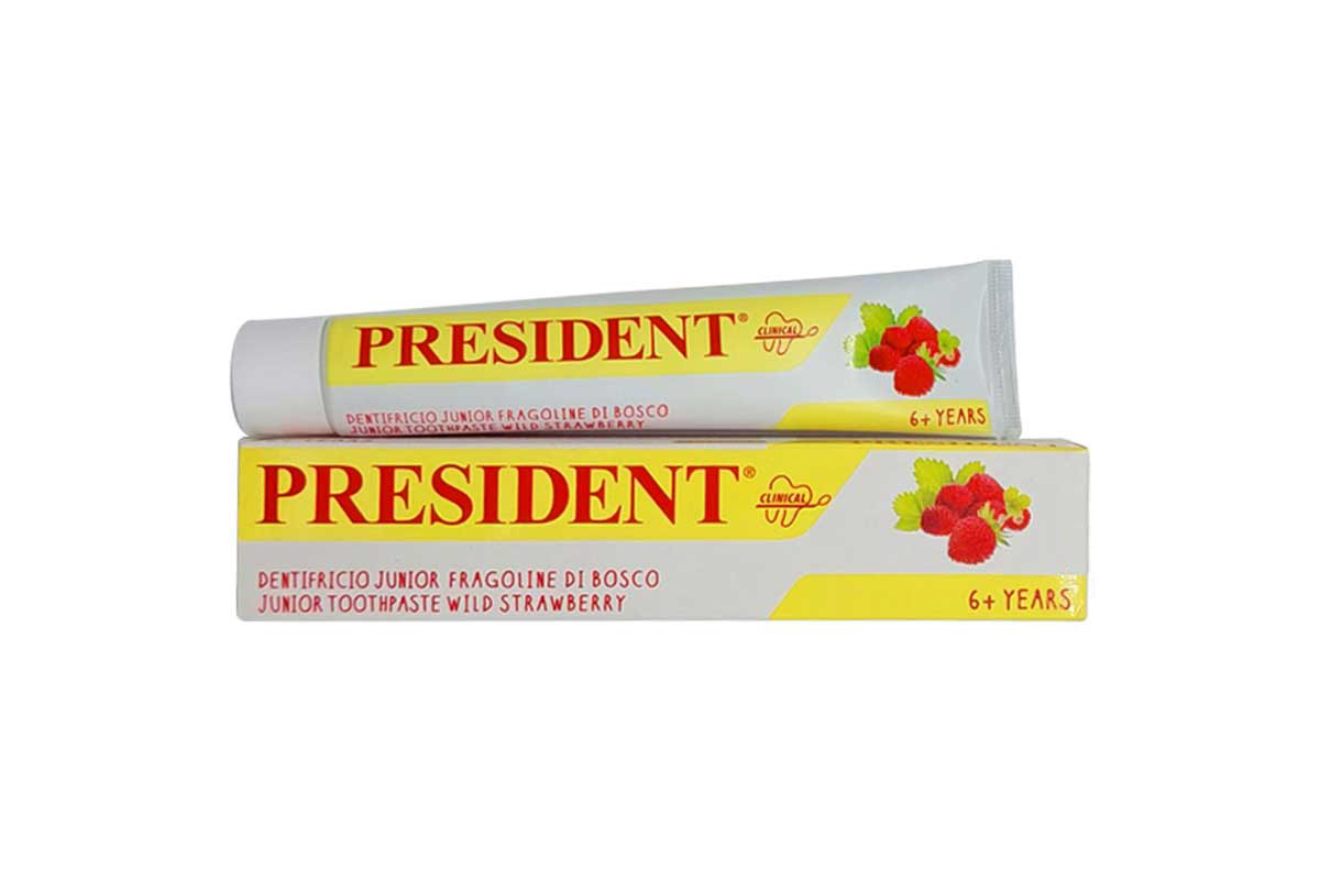 PRESIDENT KIDS TOOTHPASTE STRAWBERRY FLAVOR 6 PLUS YEARS 50ML - Milano Pharmacy