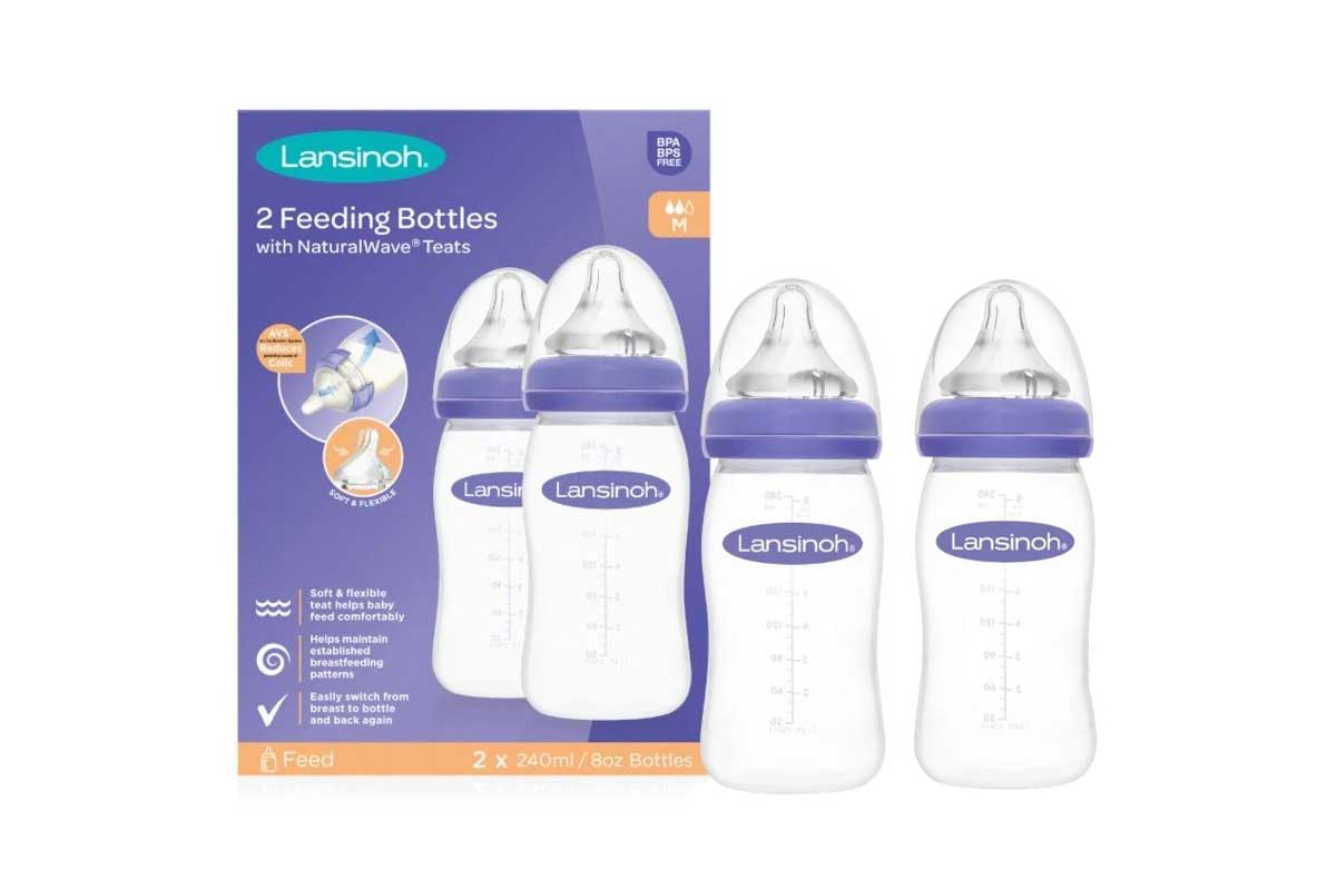 LANSINOH FEEDING BOTTELES BLASTIC 2X 240ML - Milano Pharmacy