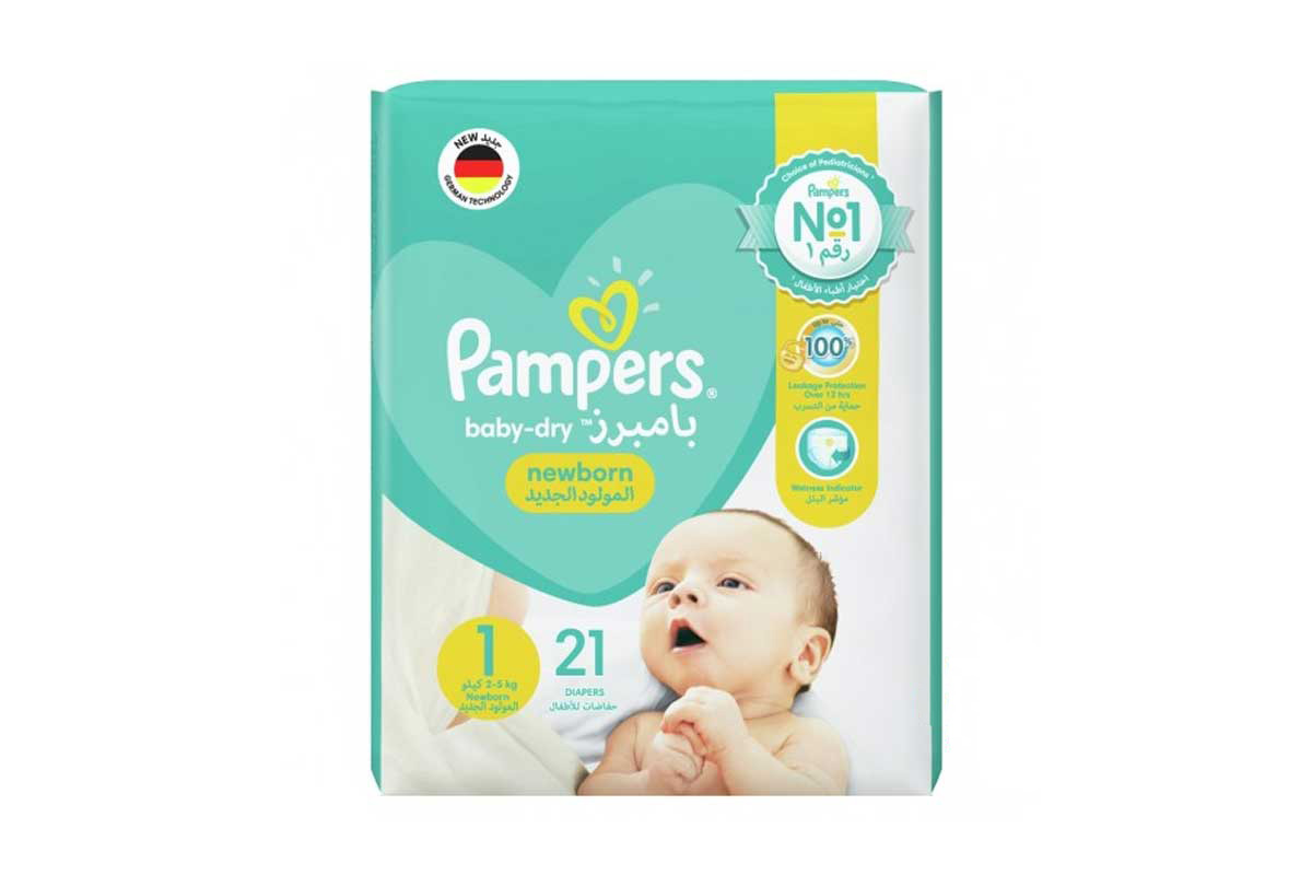 PAMPERS BABY DRY NO 1 FROM 2 TO 5 KG 21 DIAPERS - Milano Pharmacy