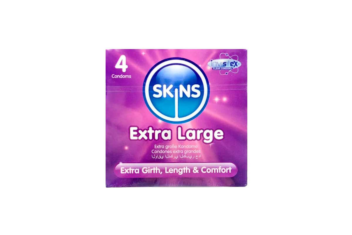 SKINS EXTRA LARGE 4 CONDOMS - Milano Pharmacy