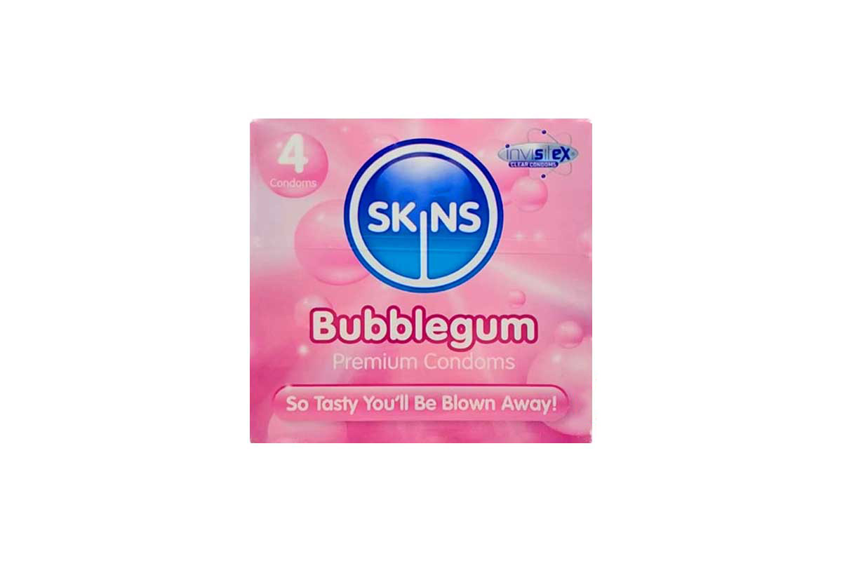 SKINS BUBBLEGUM 4 CONDOMS - Milano Pharmacy