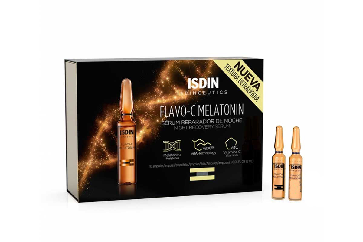 ISDIN FLAVO C MELATONIN NIGHT RECOVERY SERUM 10 AMPULES - Milano Pharmacy