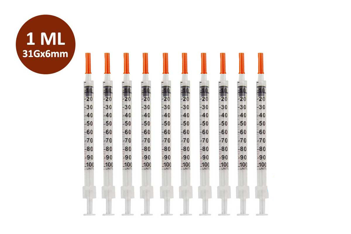 SYRINGE RS INSULIN 1 ML 31GM 6MM 10 PCS - Milano Pharmacy