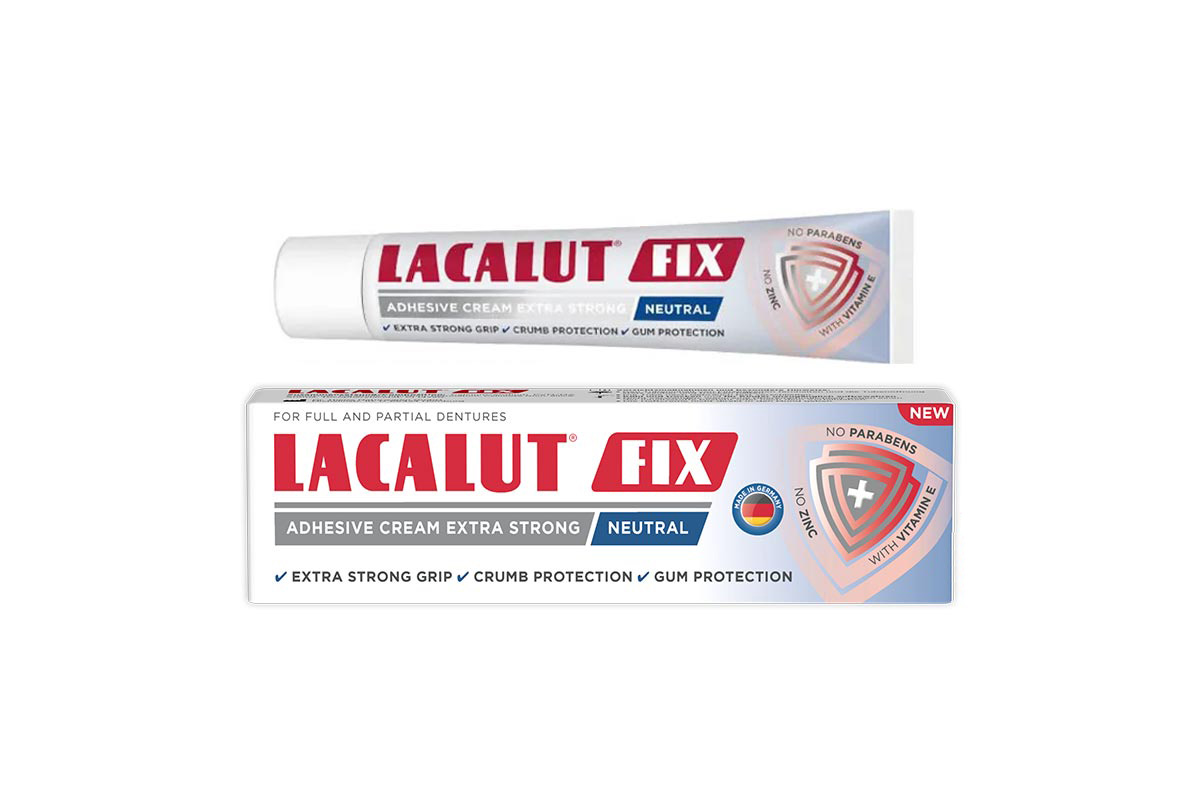 LACALUT FIX  ADHESIVE CREAM EXTRA STRONG 40 GM - Milano Pharmacy