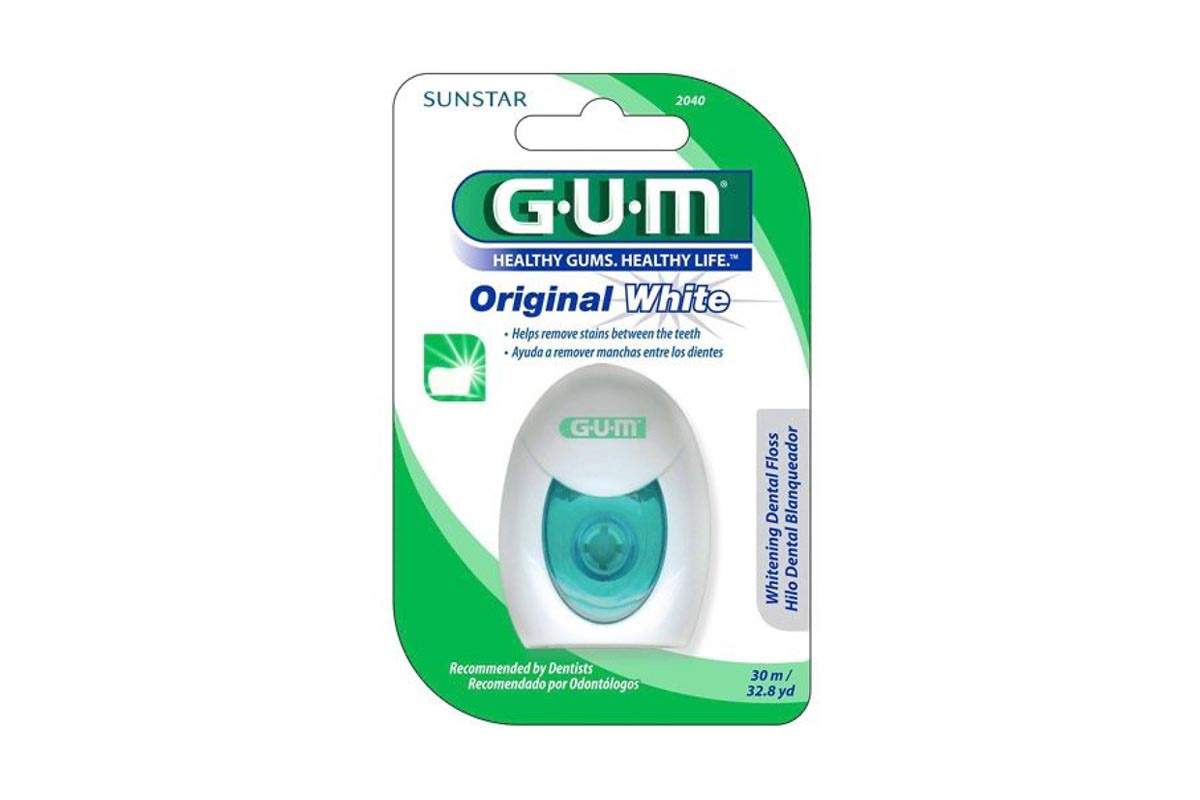 GUM ORIGINAL WHITE PLUS FLUORIED WAXED 30M 2040 - Milano Pharmacy