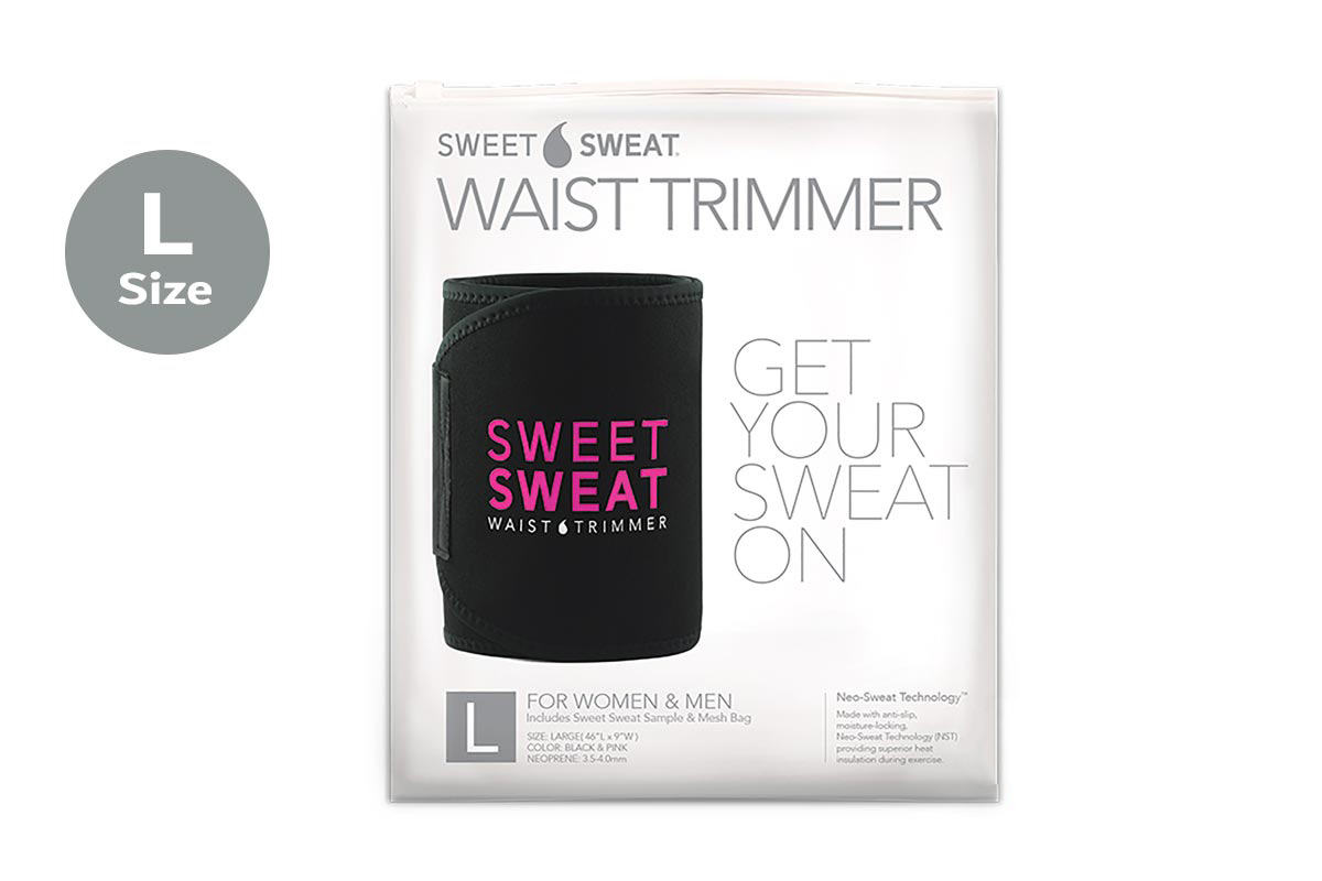 SWEET SWEAT WAIST TRIMMER BLACK AND PINK LARGE - Milano Pharmacy