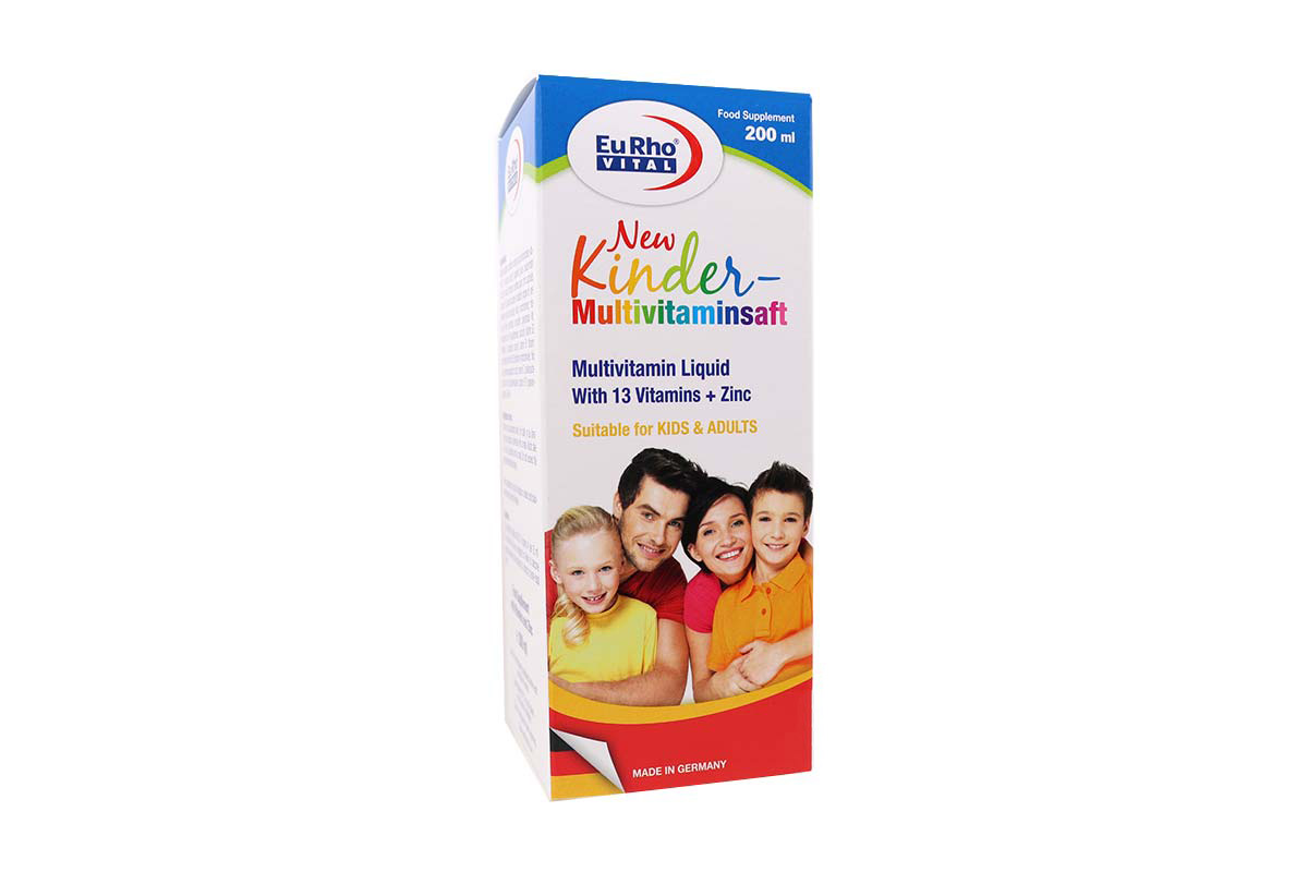 EURHO VITAL  KINDER MULTIVITAMINS SYRUP 200 ML - Milano Pharmacy