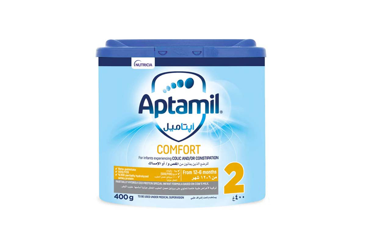 APTAMIL COMFORT NO 2 FROM 6 TO 12 MONTHS 400GM - Milano Pharmacy