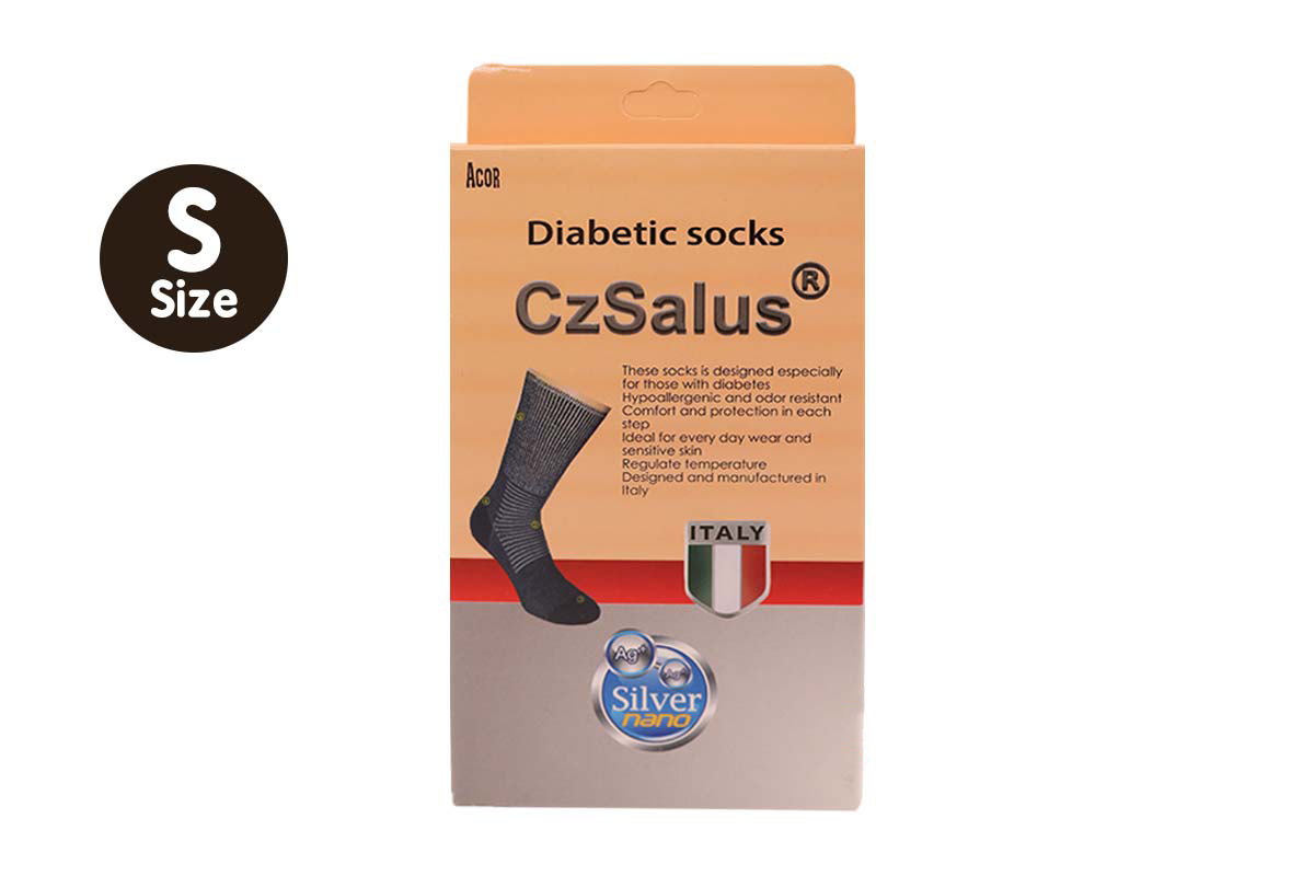 CZSALUS DIABETIC SOCKS SILVER NANO SIZE S - Milano Pharmacy