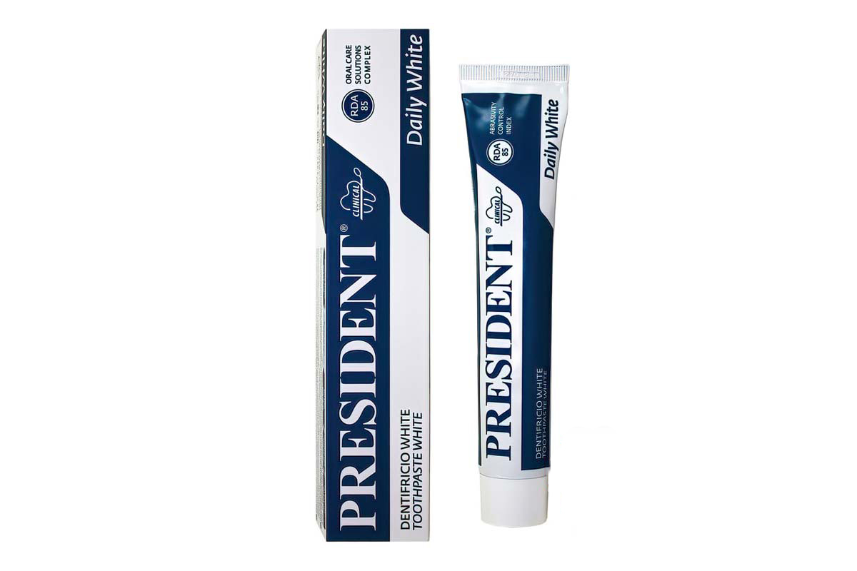 PRESIDENT WHITE TOOTHPASTE DAILY WHITE 75 ML - Milano Pharmacy