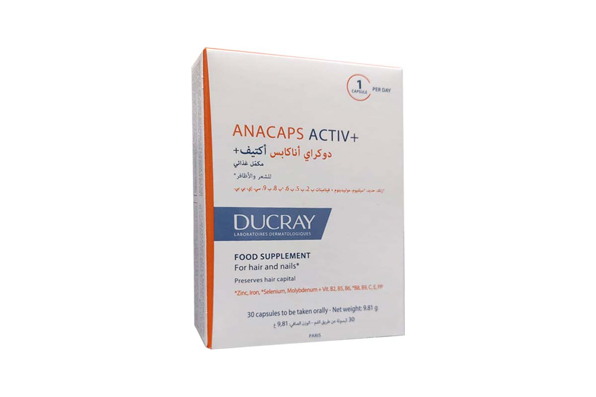 DUCRAY ANACAPS ACTIV PLUS HAIR AND NAILS 30 CAPSULES - Milano Pharmacy