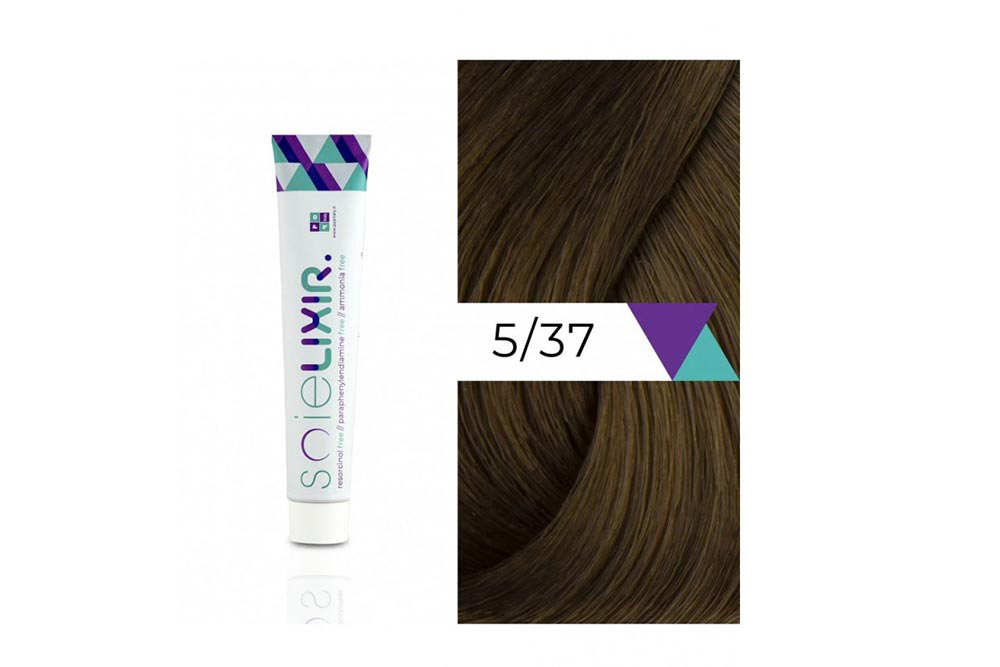 SOIELIXIR AMMONIA FREE HAIR COLOR 5/37 LIGHT GOLD MAROON BROWN 100ML - Milano Pharmacy