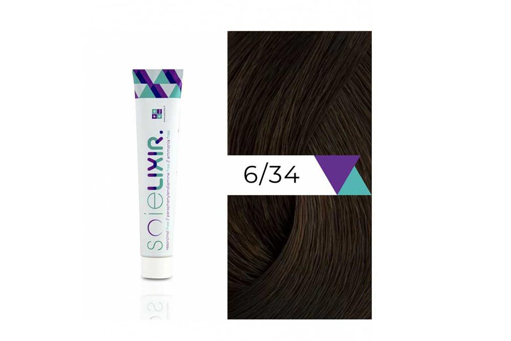 SOIELIXIR AMMONIA FREE HAIR COLOR 6/34 DARK GOLD COPPER BLONDE 100ML - Milano Pharmacy