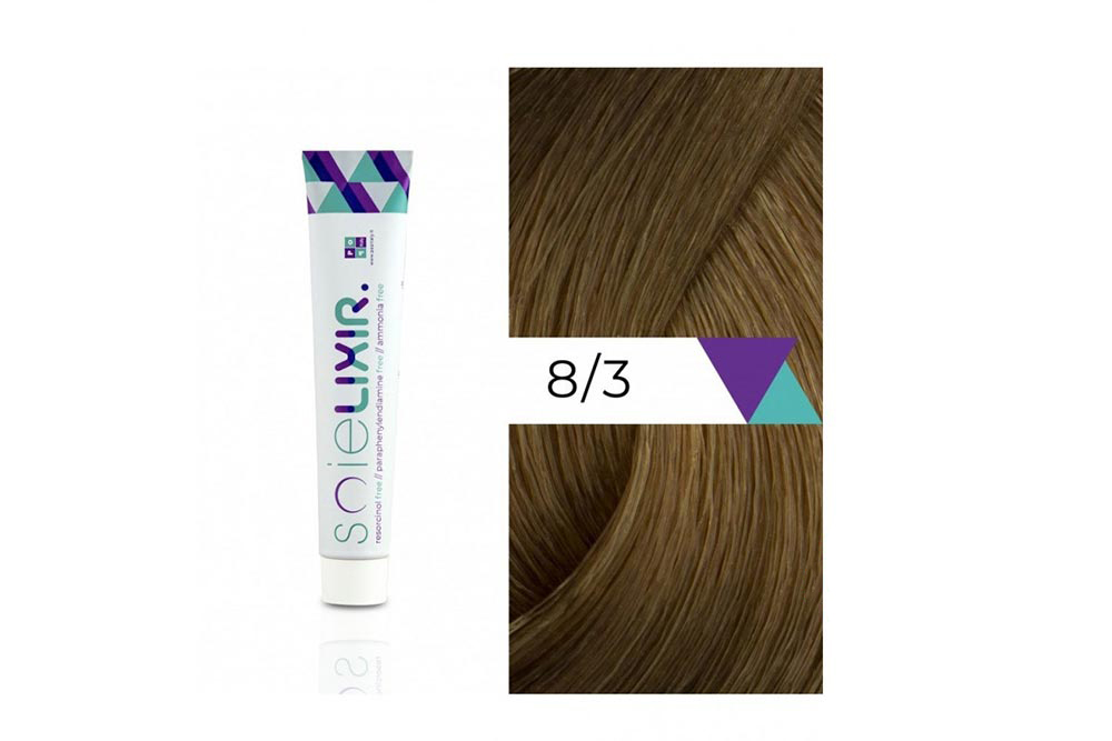 SOIELIXIR AMMONIA FREE HAIR COLOR 8/3 LIGHT GOLD BLONDE 100ML - Milano Pharmacy