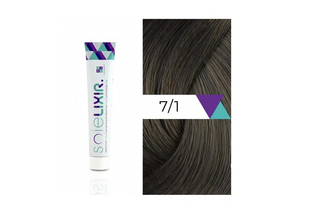 SOIELIXIR AMMONIA FREE HAIR COLOR 7/1 MEDIUM ASH BLONDE 100ML - Milano Pharmacy