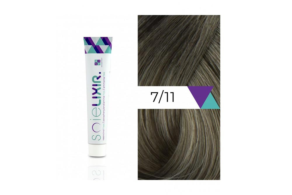 SOIELIXIR AMMONIA FREE HAIR COLOR 7/11 MEDIUM INTENSE ASH BLONDE 100 ML - Milano Pharmacy