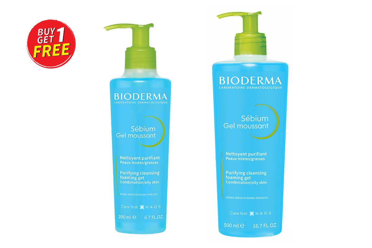 BOX BUY1GET1 BIODERMA SEBIUM GEL MOUSSANT 500ML PLUS BIODERMA SEBIUM GEL MOUSSANT 200ML FREE - Milano Pharmacy