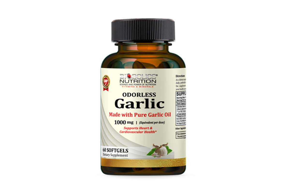 BIOBOLICS GARLIC ODORLESS 1000MG 60 SOFTGELS - Milano Pharmacy