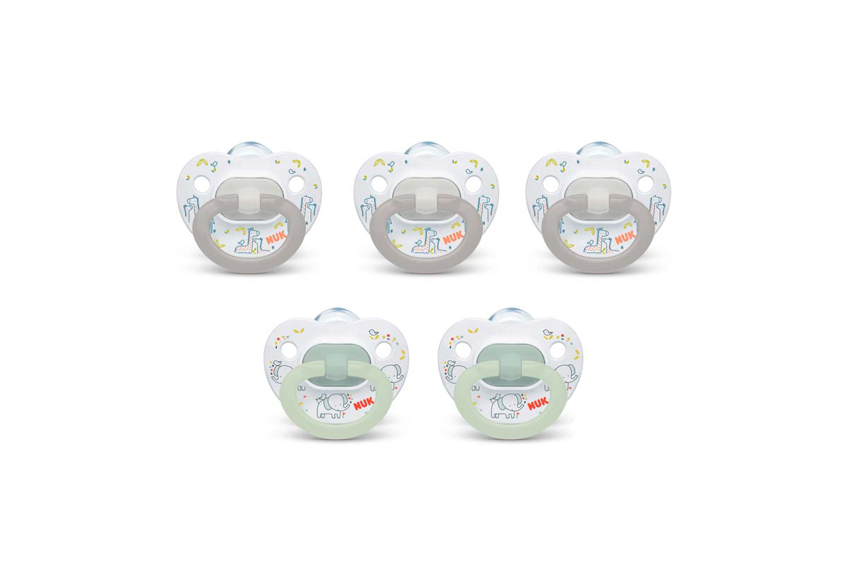 NUK ORTHODONTIC PACIFIER VALUE PACK WHITE 0 TO 6 MONTH 5 PCS - Milano Pharmacy