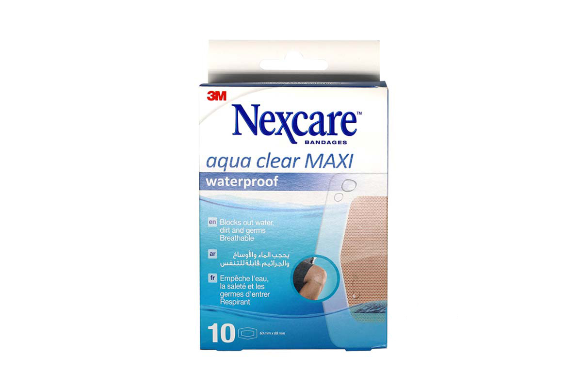 NEXCARE AQUA CLEAR MAXI WATERPROOF 60X88MM 10 PIECES - Milano Pharmacy