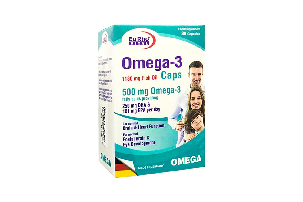 EURHO VITAL OMEGA 3 500MG 30 CAPSULES - Milano Pharmacy