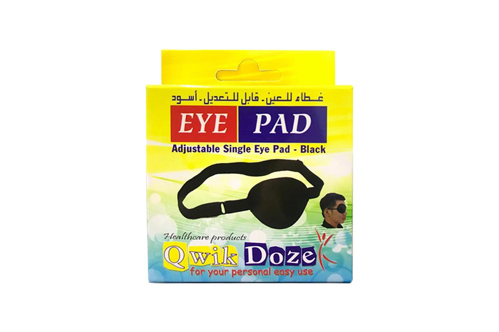 QWIK DOZE ADJUSTABLE SINGLE EYE PAD BLACK - Milano Pharmacy