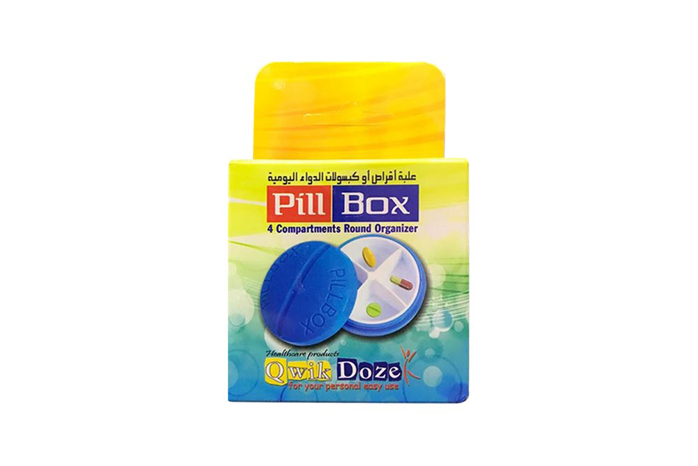 QWIK DOZE PILL BOX 4 ROUND ORGANIZER - Milano Pharmacy