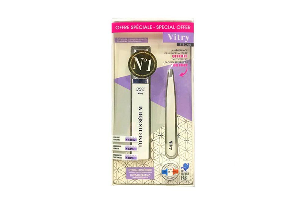 BOX BUY1GET1 VITRY EYELASHES GROWTH SERUM PLUS FREE TWEEZERS - Milano Pharmacy