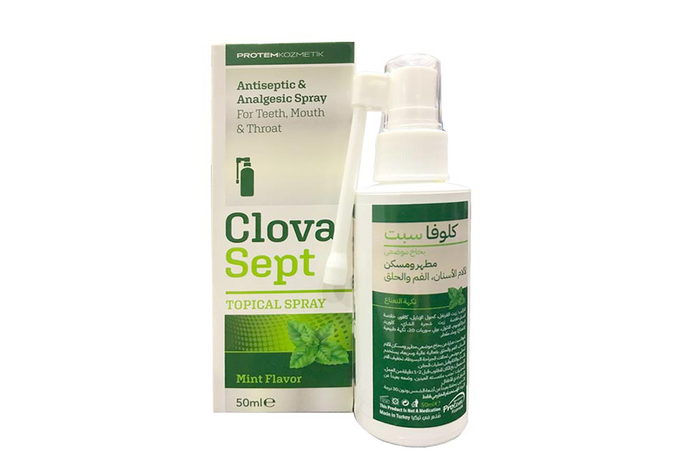 CLOVA SEPT MINT FLAVOR FOR TEETH MOUTH THROAT SPRAY 50 ML - Milano Pharmacy