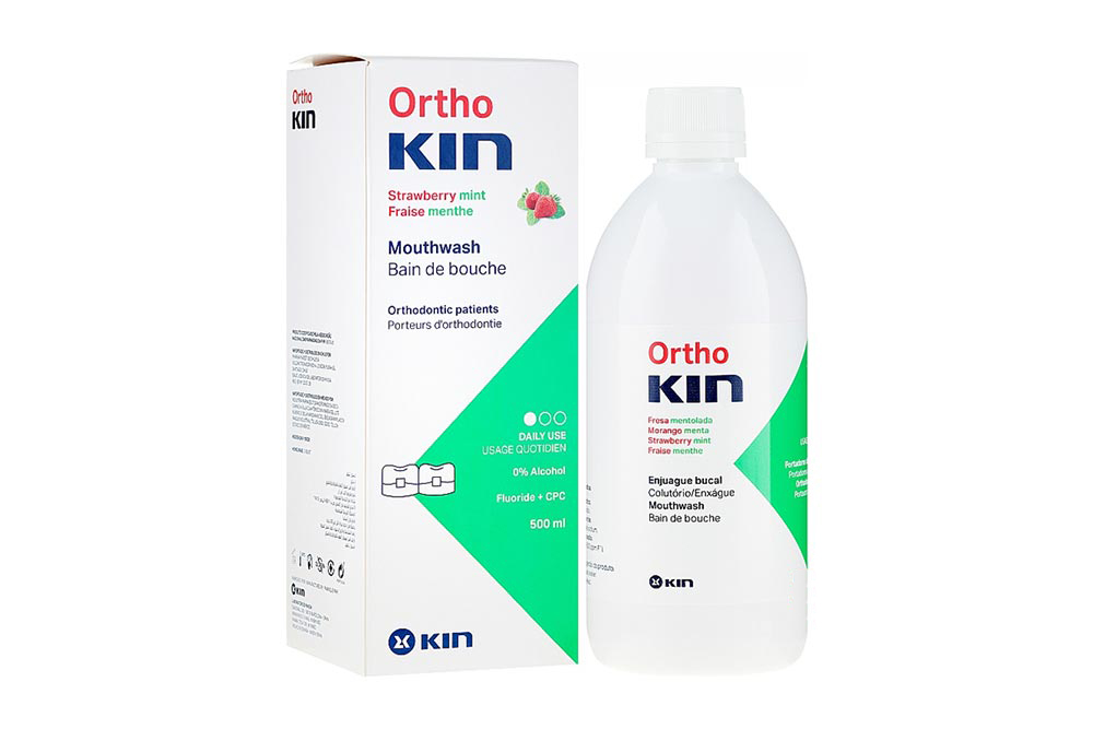 KIN ORTHO STRAWBERRY MINT MOUTHWASH 500ML - Milano Pharmacy