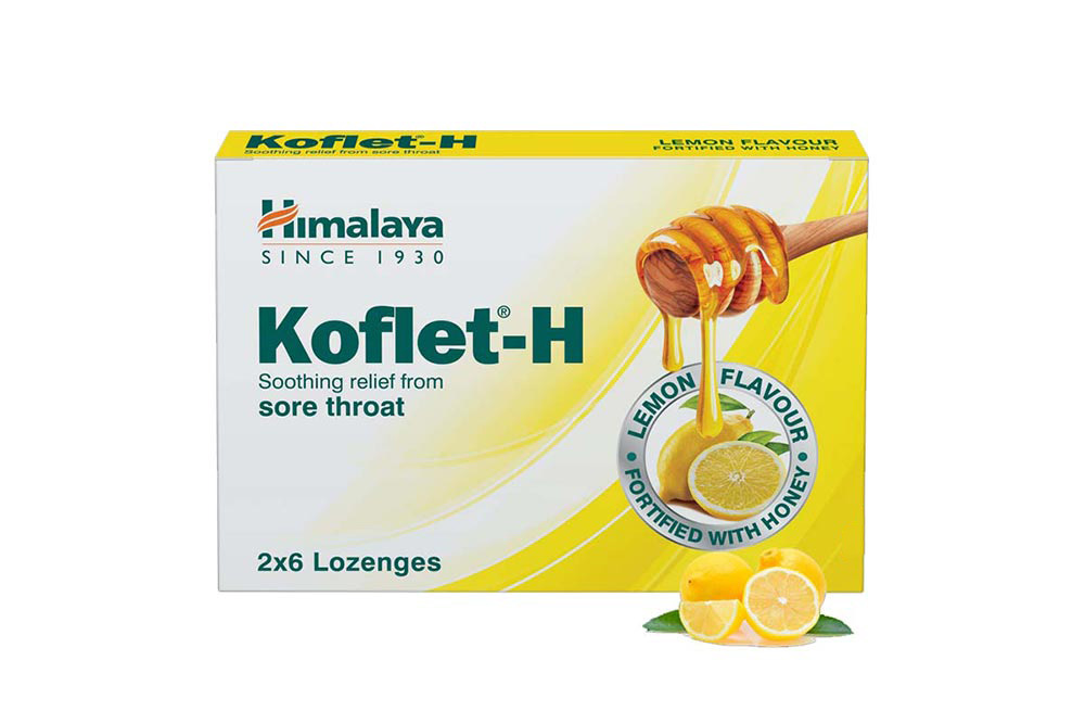 HIMALAYA KOFLET H LEMON WITH HONEY FLAVOUR 12 LOZENGES - Milano Pharmacy