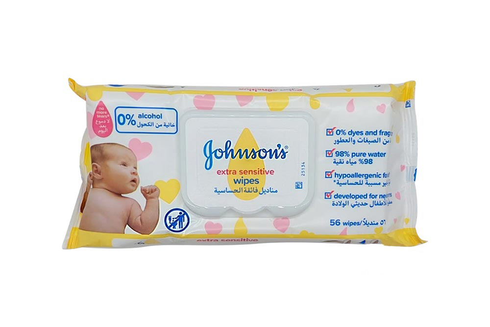 JOHNSONS EXTRA SENSITIVE 56 WIPES - Milano Pharmacy