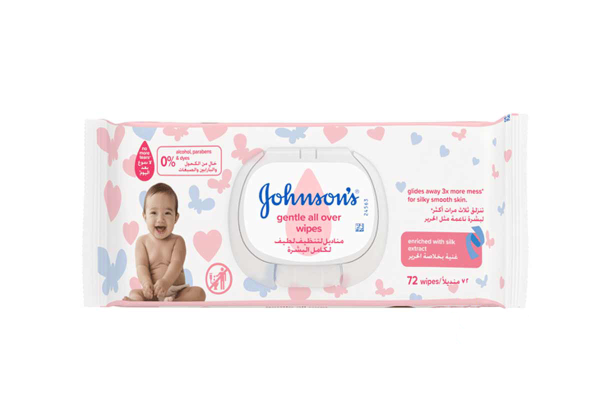 JOHNSONS GENTLE ALL OVER WIPES 72 WIPES - Milano Pharmacy