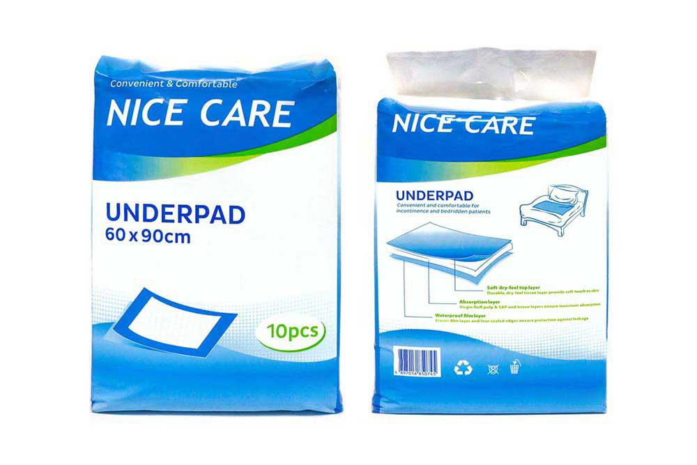 NICE CARE UNDERPAD 60X90 10PCS - Milano Pharmacy