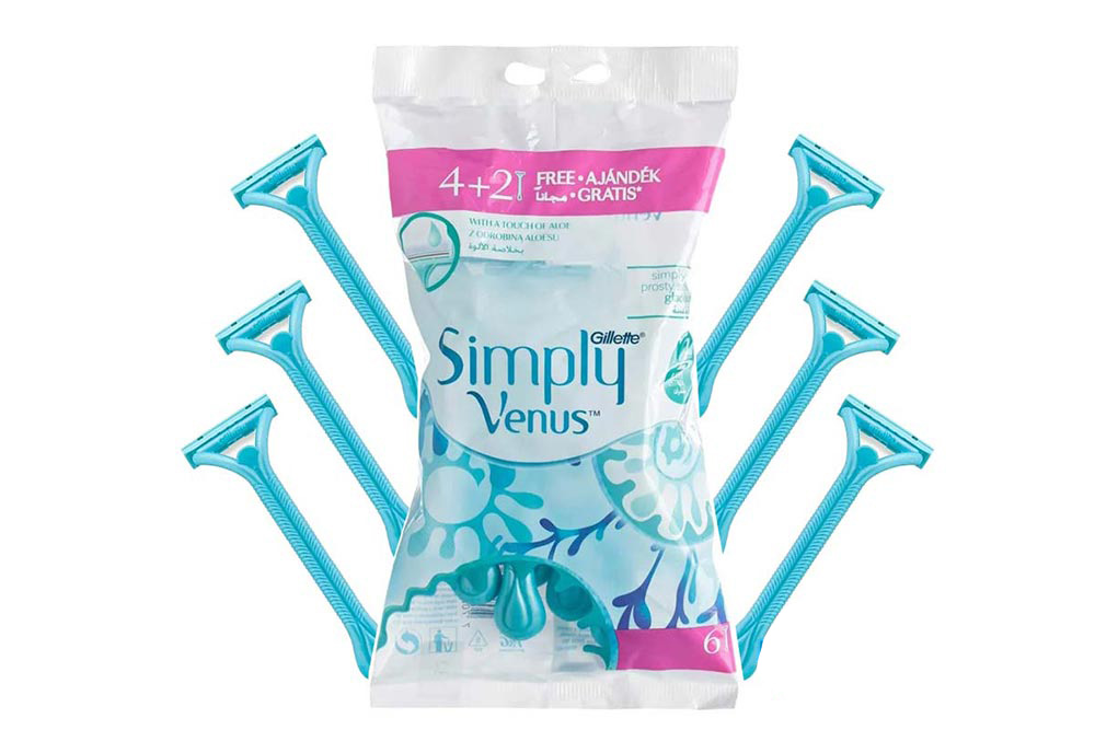 GILLETTE VENUS SIMPLY 4 PLUS 2 FREE RAZOR 6 PCS - Milano Pharmacy