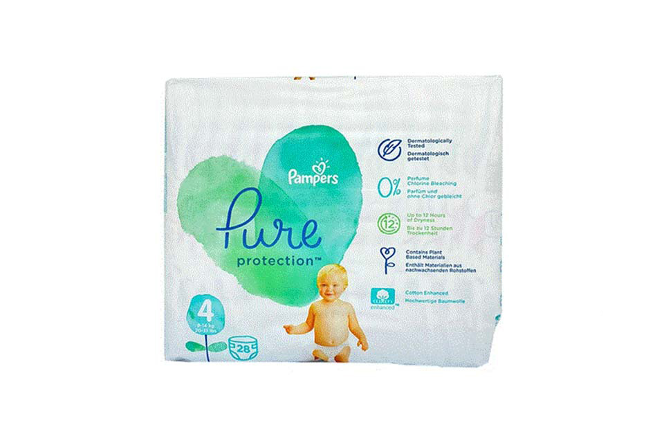 PAMPERS PURE PROTECTION 4 28 DIAPERS 9 TO 14 KG MAXI - Milano Pharmacy