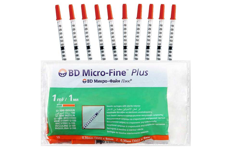 BD MICRO FINE PLUS 1ML INSULIN SYRINGE 30G 10 PCS - Milano Pharmacy