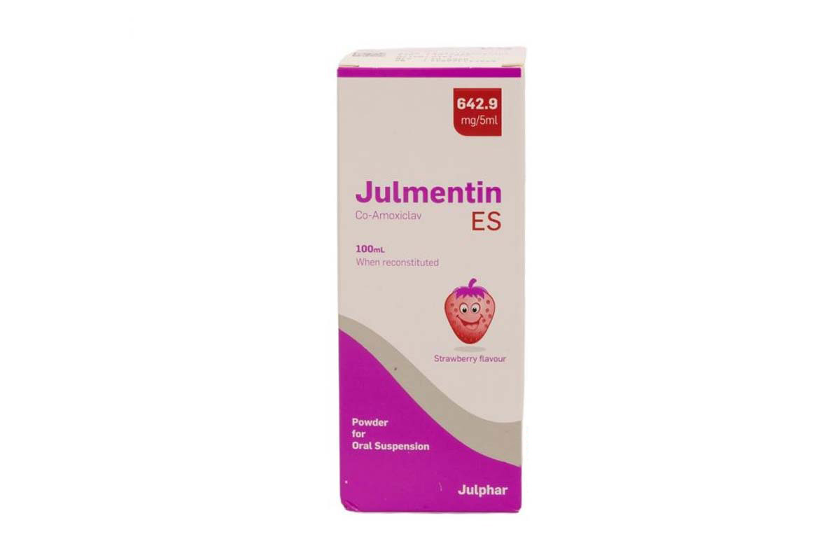 JULMENTIN ES 642.9 MG 5 ML POWDER FOR SUSPENSION STRAWBERRY FLAVOR 100 ML - Milano Pharmacy