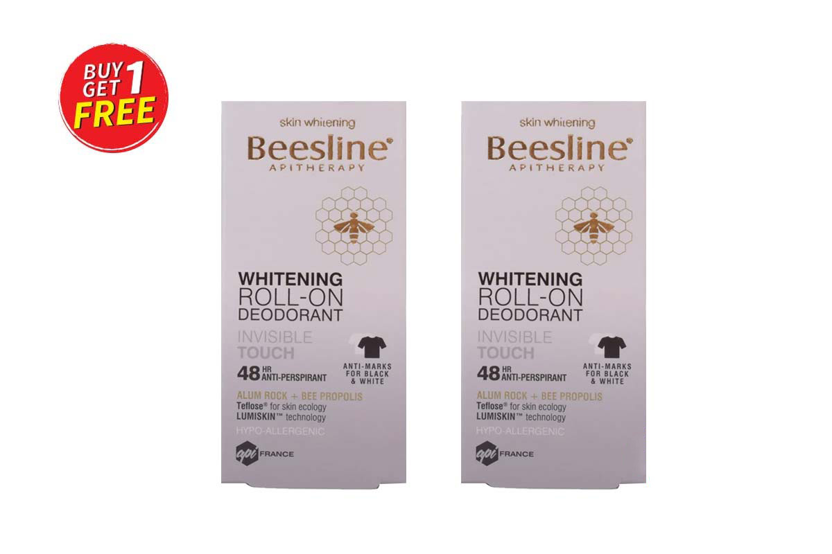 BOX BUY1GET1 BEESLINE NATURAL WHITENING ROLL ON INVISIBLE TOUCH 48 HOURS 50 ML - Milano Pharmacy