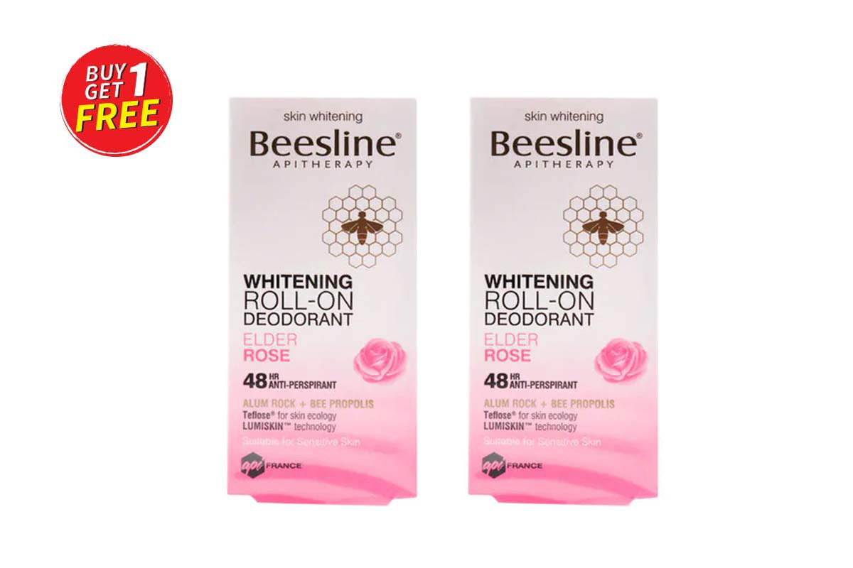 BOX BUY1GET1 BEESLINE NATURAL WHITENING ROLL ON ELDER ROSE 48 HOURS 50 ML - Milano Pharmacy