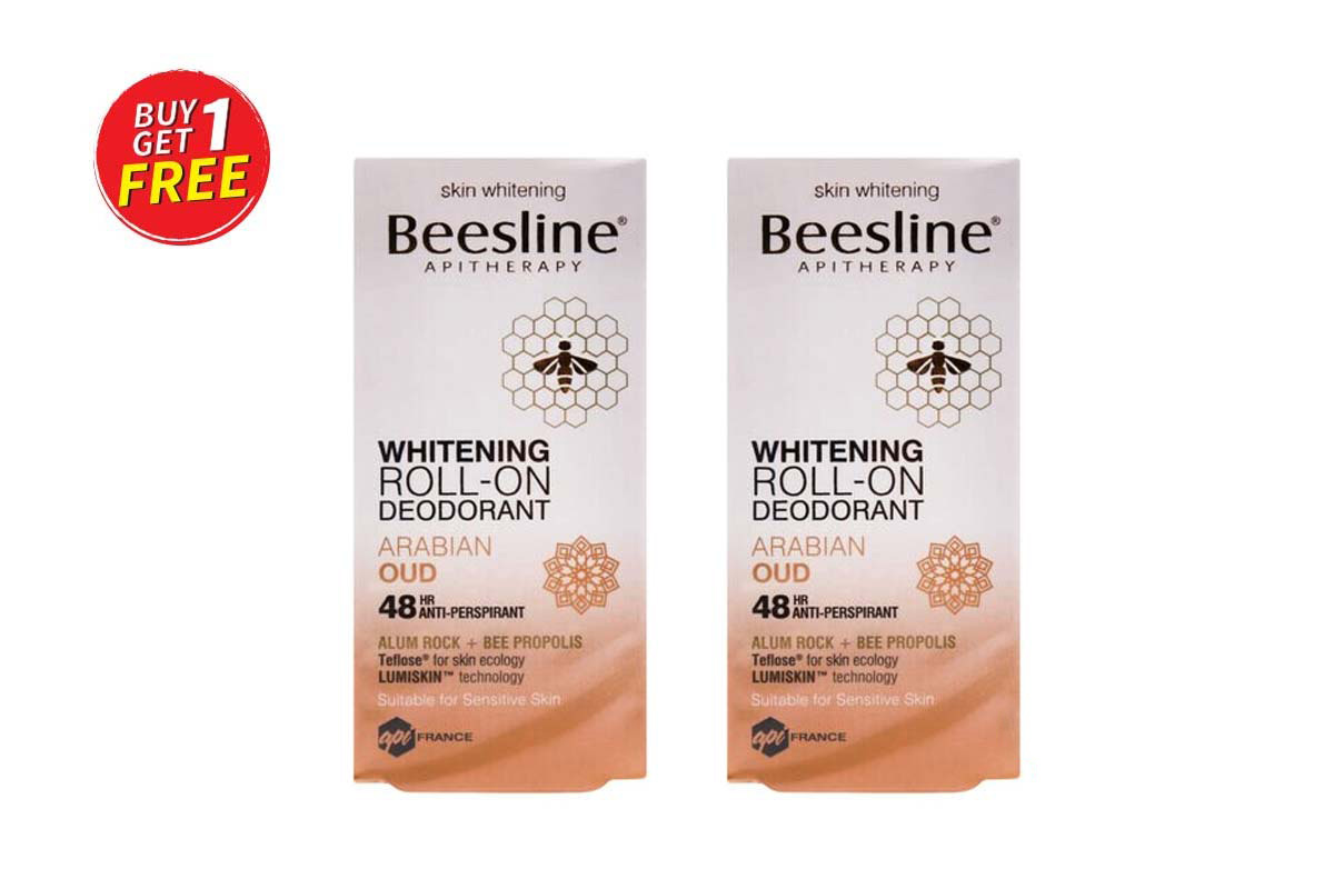 BOX BUY1GET1 BEESLINE NATURAL ROLL ON DEODORANT ARABIAN OUD 48 HOURS 50 ML - Milano Pharmacy