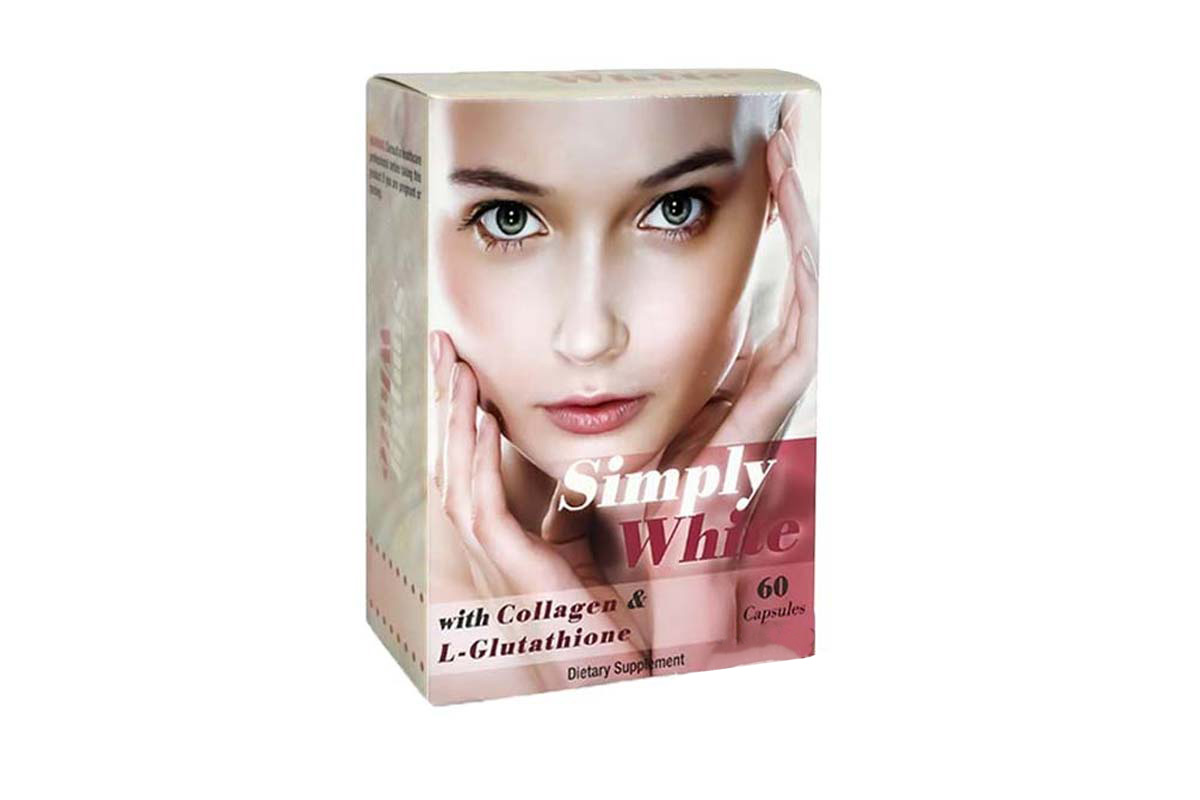 SIMPLY WHITE WITH COLLAGEN GLUTATHIONE 60 CAPSULES - Milano Pharmacy