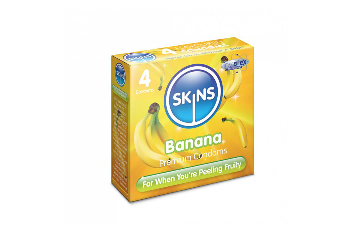 SKINS BANANA PREMIUM 4 CONDOMS - Milano Pharmacy